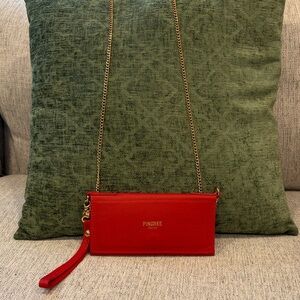 Pingree Red Clutch with Gold Chain